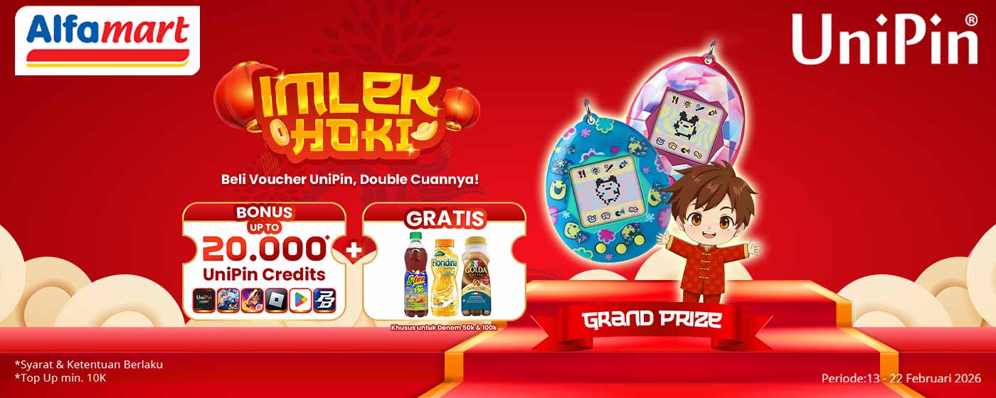 Gong Xi Fa Cai! Kejar Hoki Imlek Bareng UniPin & Alfamart, Double Cuannya, Bawa Pulang Tamagotchinya